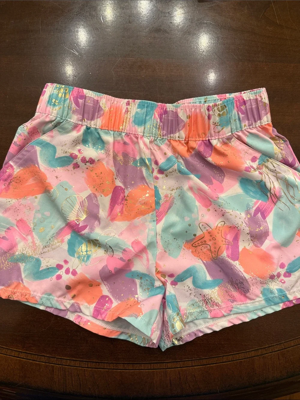 Justice Mint & Pastel Multi Ruffle Tankini with Printed Swim Shorts